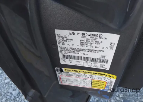 2013 Ford F150 Supercrew from USA, damaged, VIN 1FTFW1CT5DKG38419